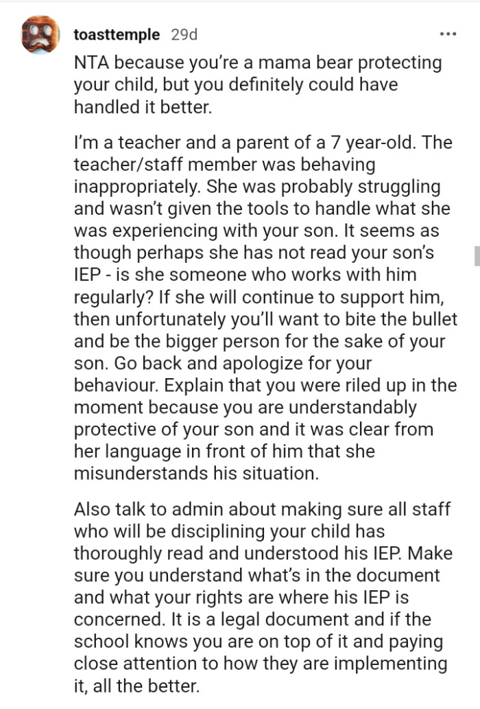 The OP will need to bite the bullet and be the bigger person