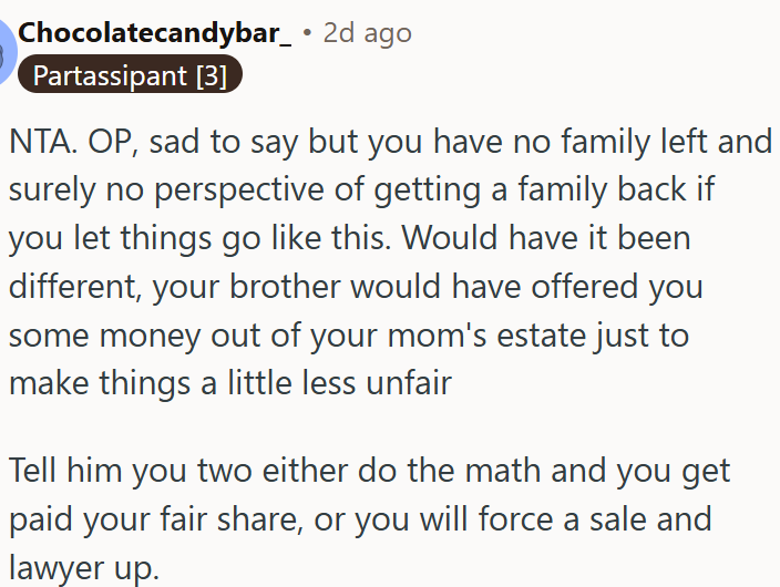 Brother Should Pay His Fair Share.