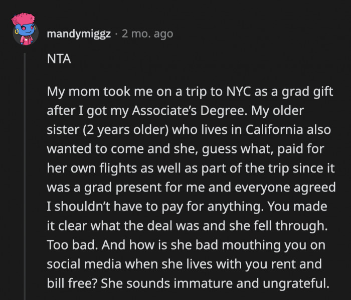 Kate knew what OP's terms were for her to go on the trip and agreed to buy her own ticket. She wasn't exactly tricked by anyone.
