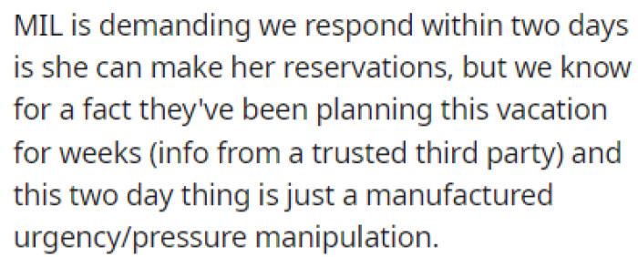 The MIL told them they have only two days to decide