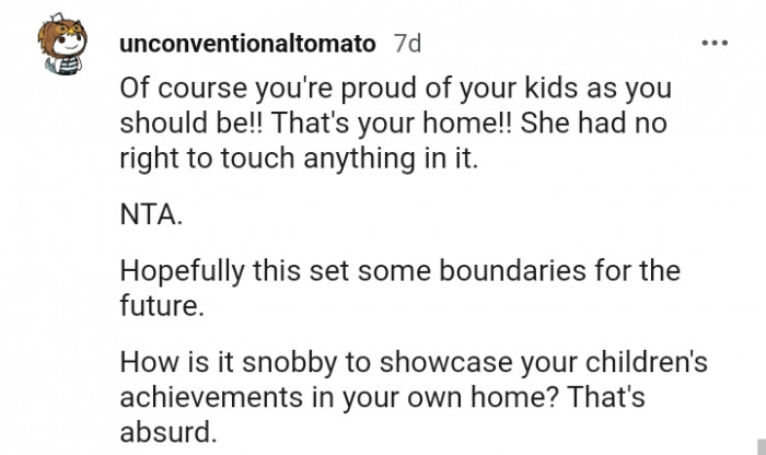 2. She had no right to touch anything