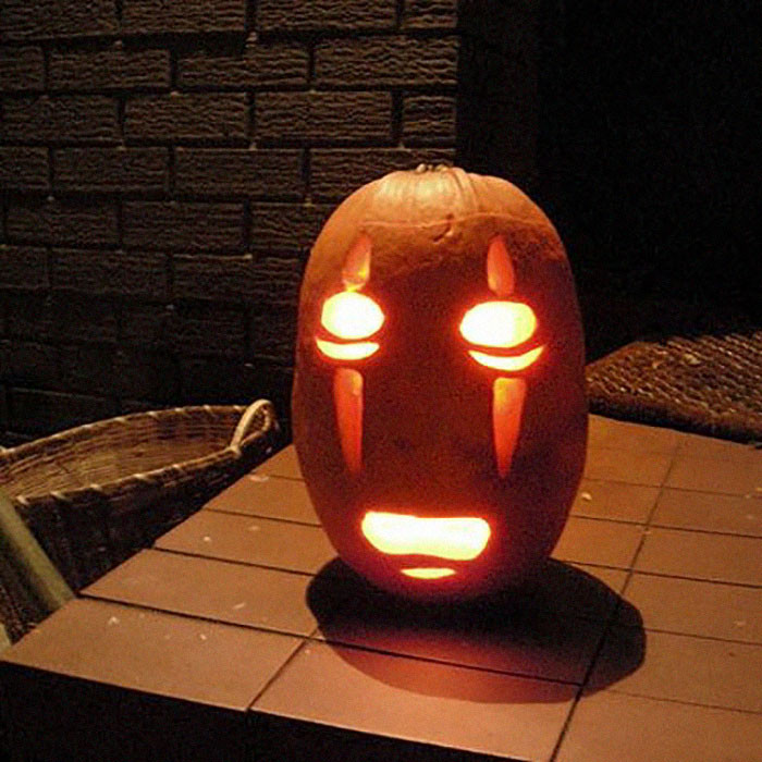 12. Long pumpkins are the perfect canvas for No-Face