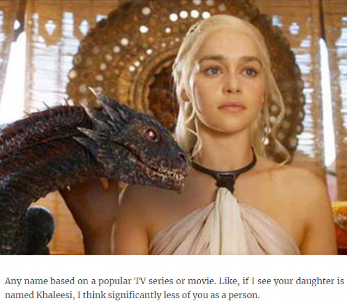 7. Naming your child based on a popular TV series or movie