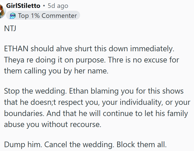 OP should cancel the wedding.
