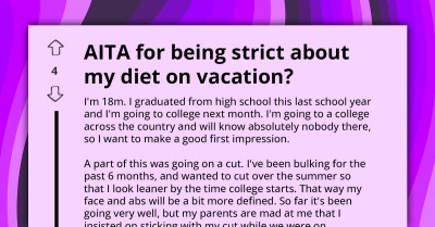 Parents Scold Their Pre-College Teen During Vacation For Sticking To His Calorie-Deficit Diet