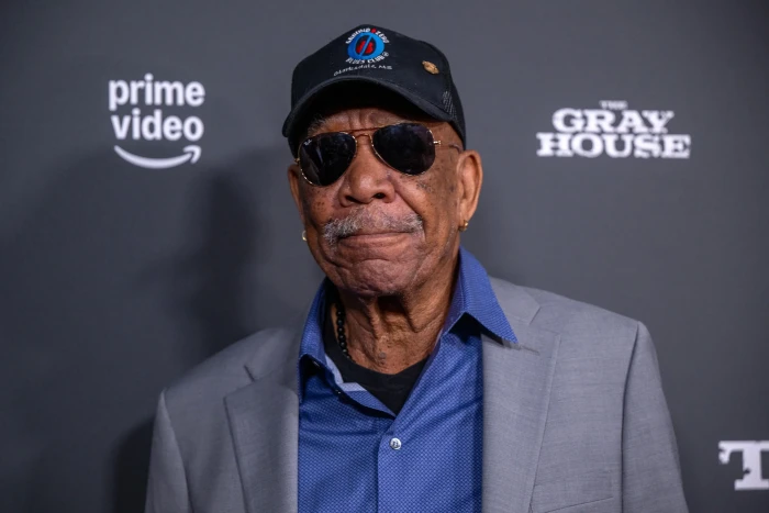 Morgan Freeman delivering commentary in an interview about Trump’s felony convictions.