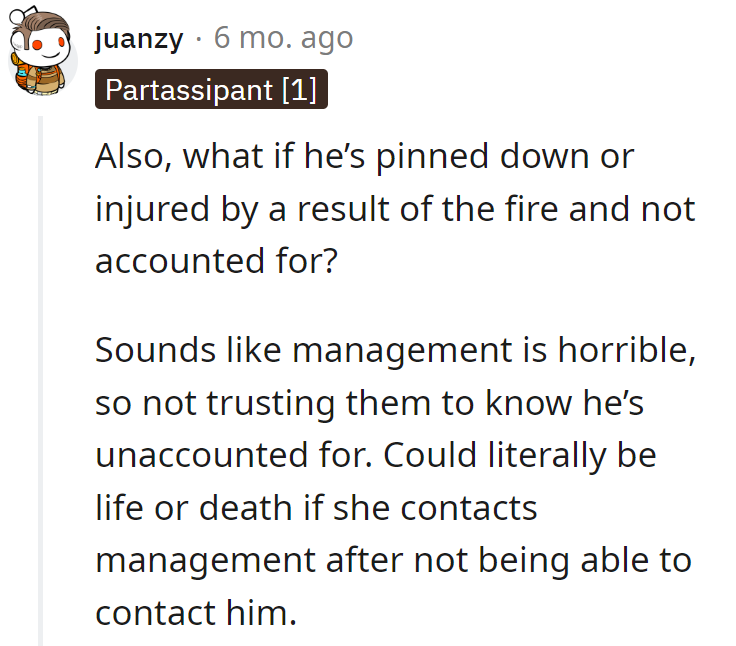 What if he's desk-deep in danger? Trusting management is like asking a fish for firefighting tips.