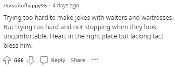 4. Heart in the right place but lacks tact