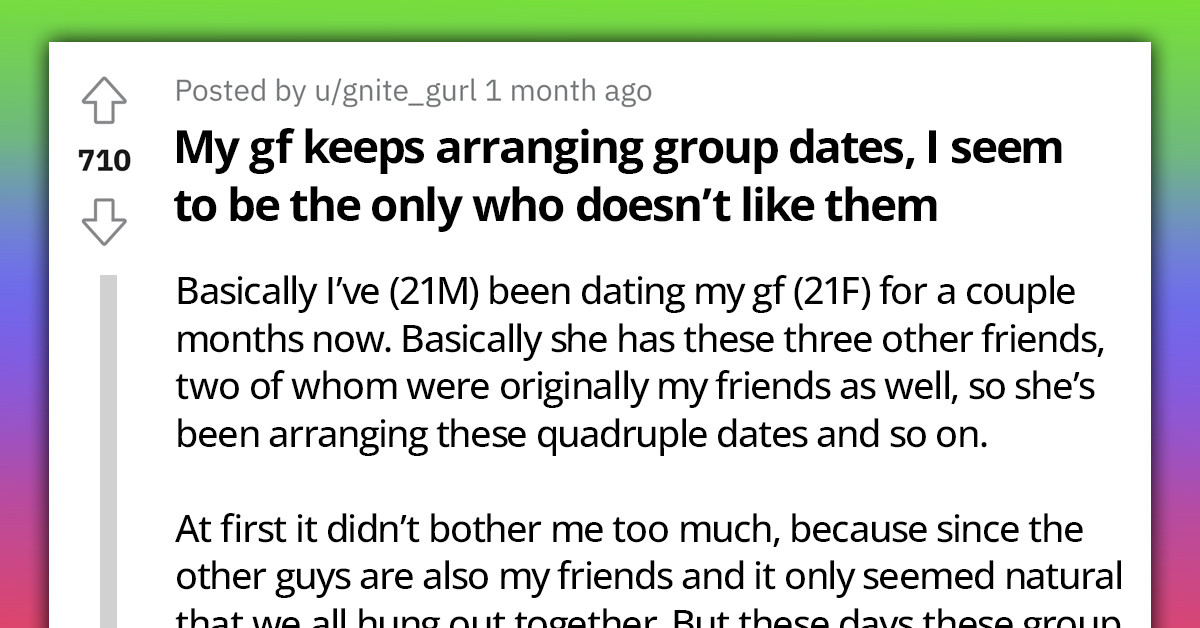 Redditor Wonders How To Handle Discomfort With Frequent Group Dates In Relationship