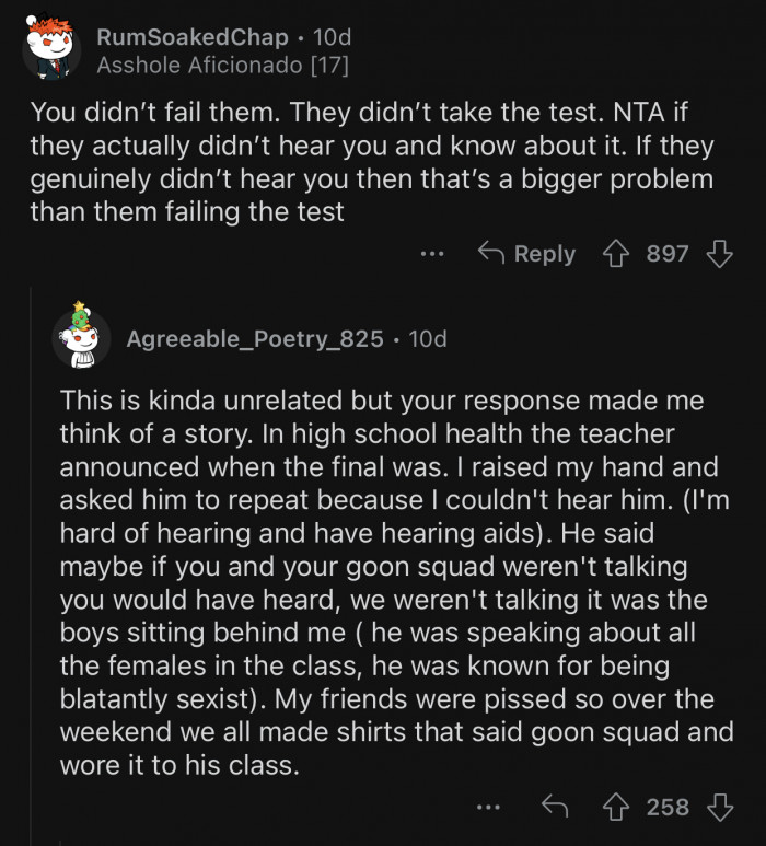 It would be unfair if they genuinely didn't hear OP.