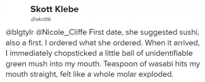 That must have been one horrifying mouthful of hell for this person