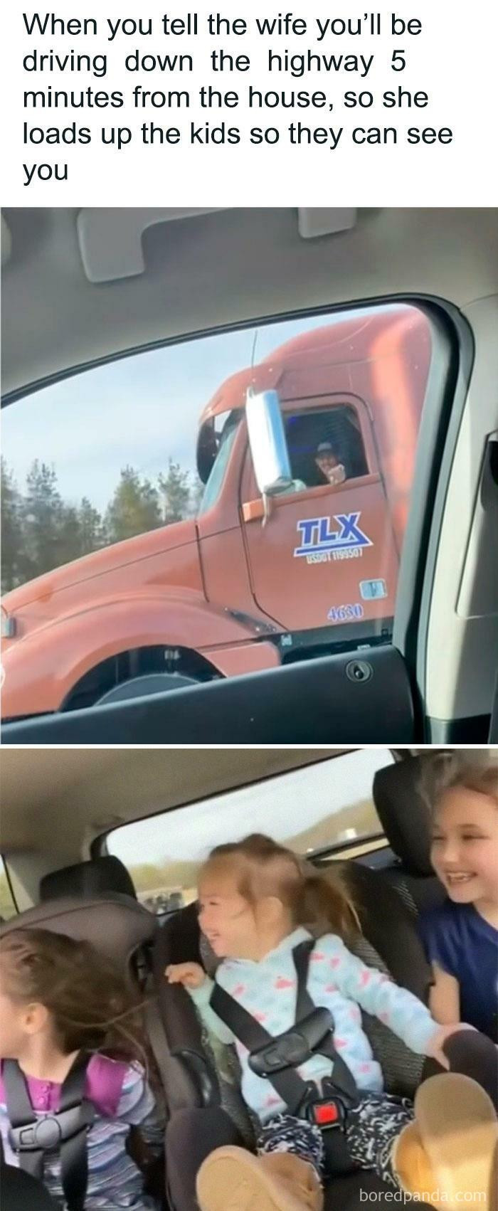 3. Truckers often spend long days on the road away from family, so this probably meant the world to the family