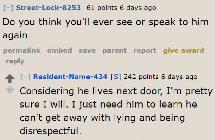 She felt the need to discipline the child.