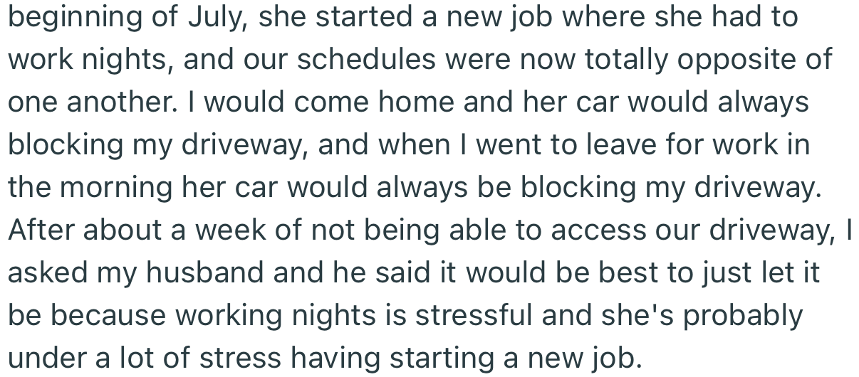 Not Long After, OP’s Neighbor Was Back to Parking in Front of Her Driveway Again