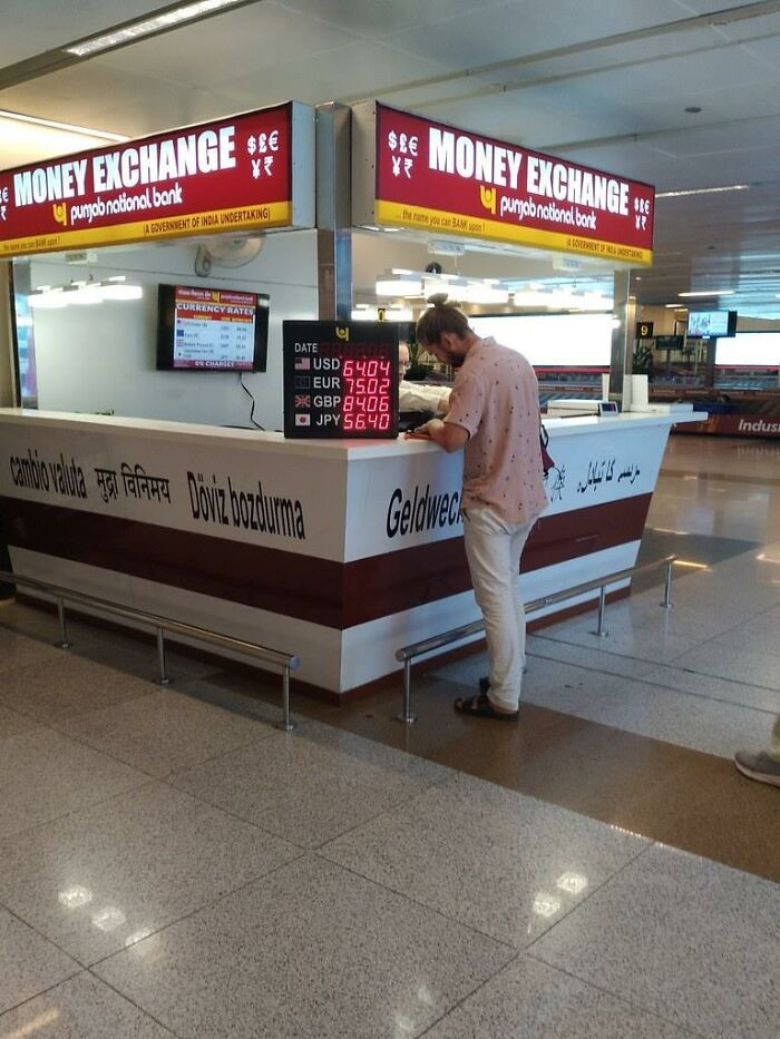 Airport money exchange is still the best.