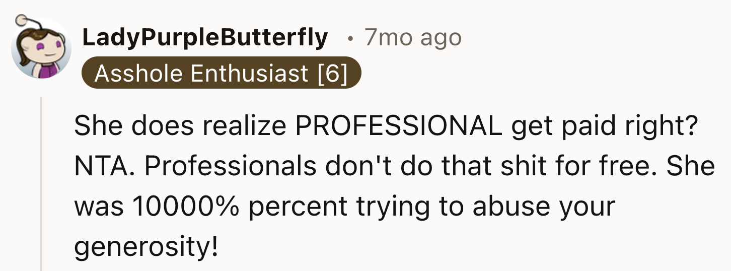 Professionals get paid