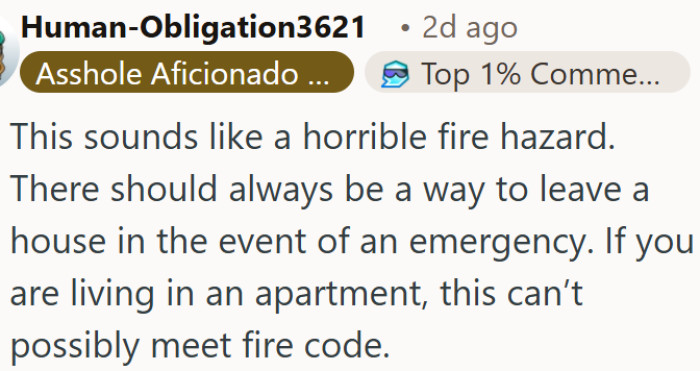 This living situation is a fire hazard that should never be allowed