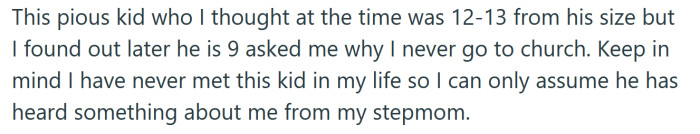 During the Easter egg hunt, a young child asked the OP why he doesn't go to church.