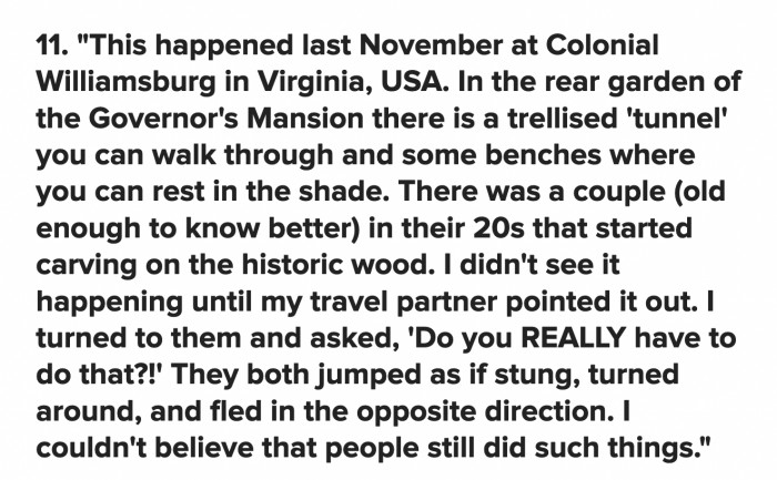 Why do people feel the need to carve nonsense everywhere?