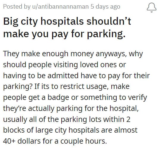 3. They should not make one pay for parking