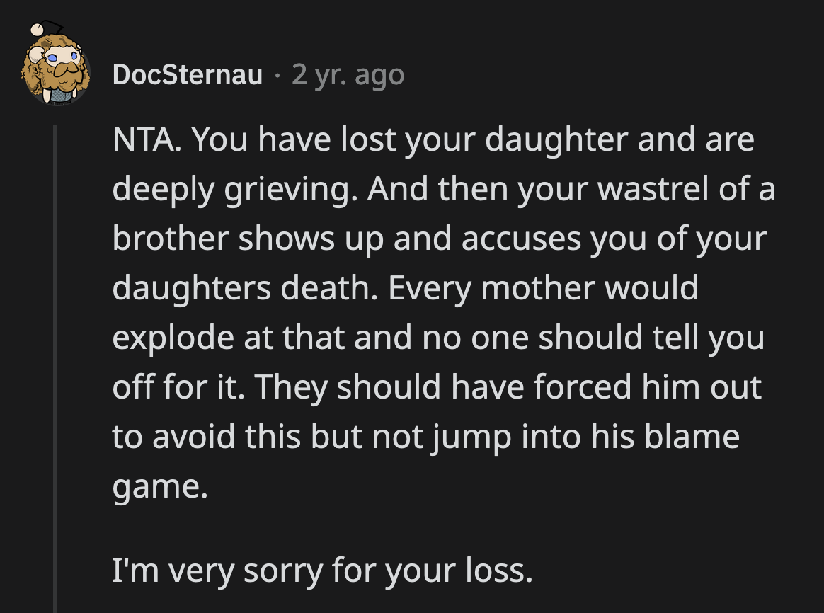 Why is their family pushing OP to take responsibility for what happened? Is her brother absolved from dealing with the same because of his addiction?