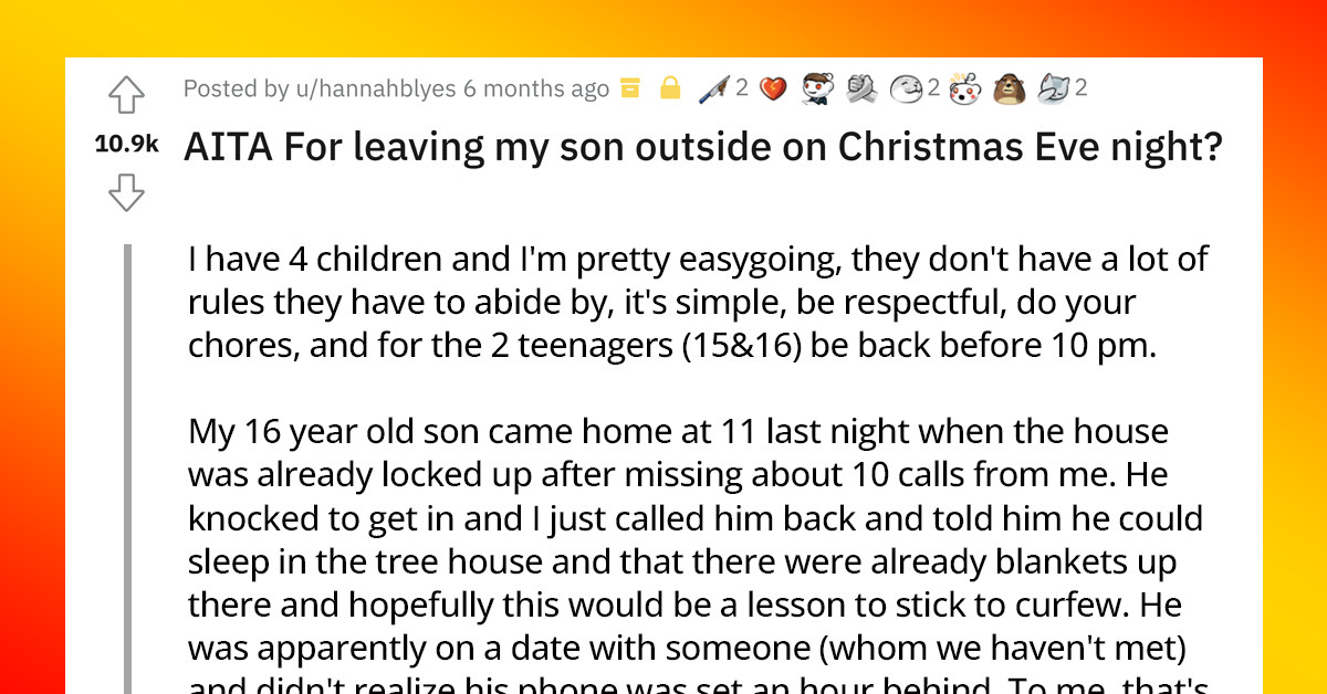 Redditors Were Infuriated At This Mom For Locking Her Son Outside On The Night Of Christmas Eve After Breaking Curfew Hours