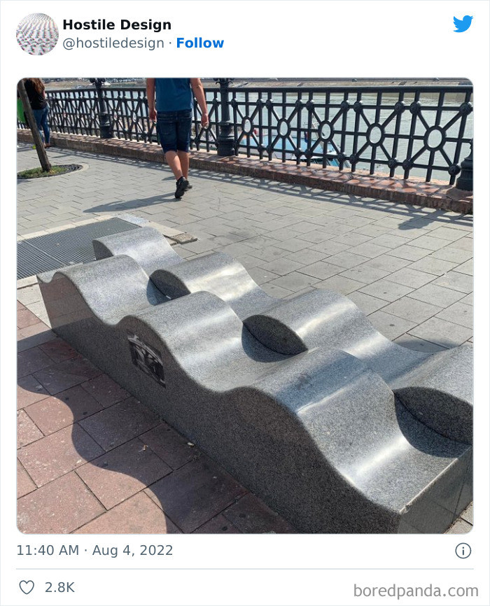 32. You sit in the bottom of a curve, and it deters a stranger from sitting right next to you