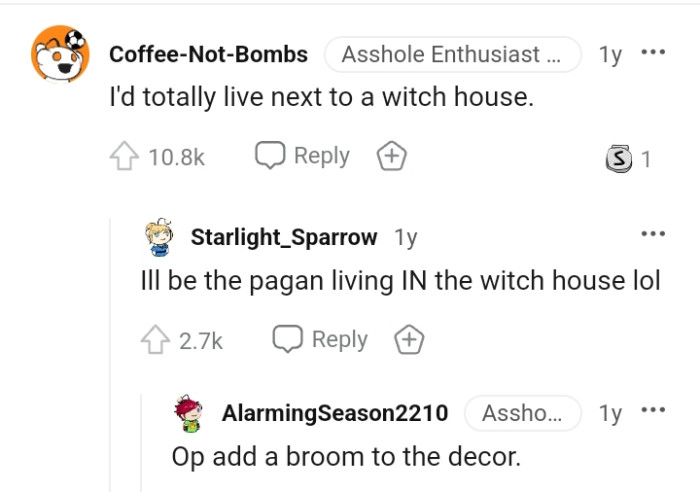 This Redditor would live close to a witch house