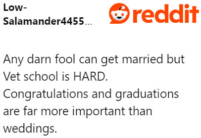Not everyone can graduate from a medical course, but anyone can get married.
