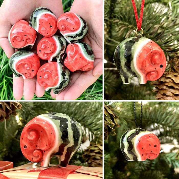 9. I Made Watermelephant Ornaments For This Christmas