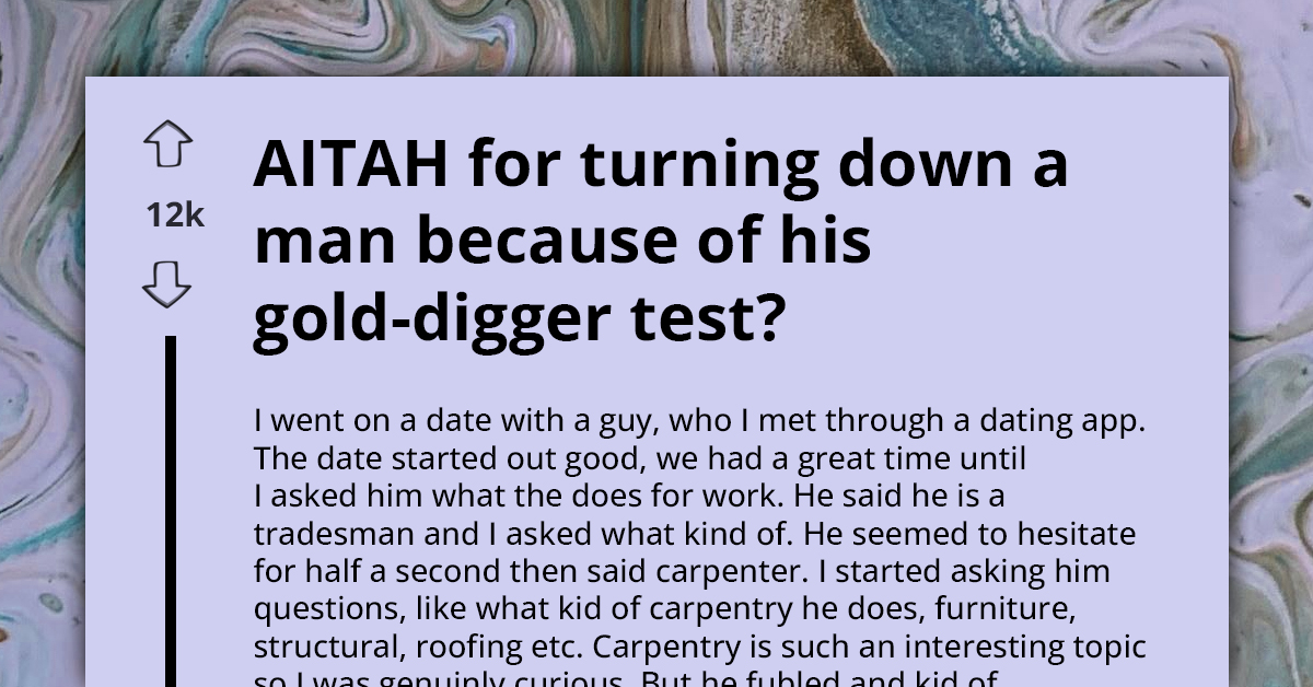 Woman Walks Out After Her Date's Bizarre Gold-Digger Test