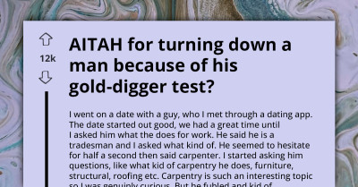 Woman Walks Out After Her Date's Bizarre Gold-Digger Test
