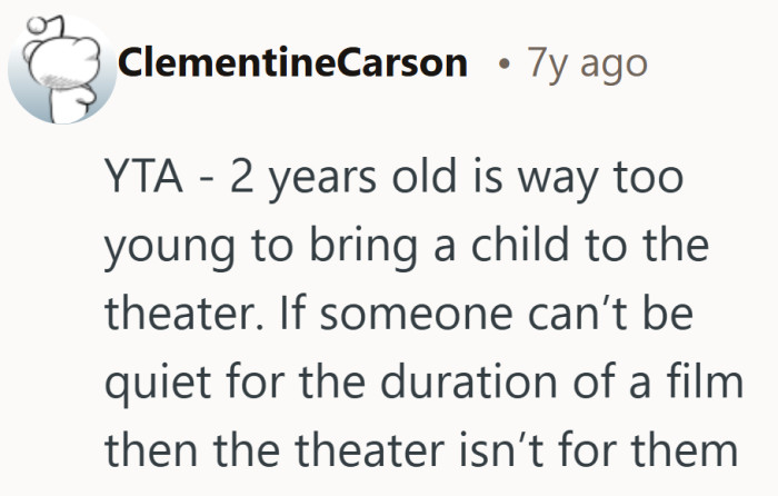 This frames the theater as a space that comes with clear expectations.