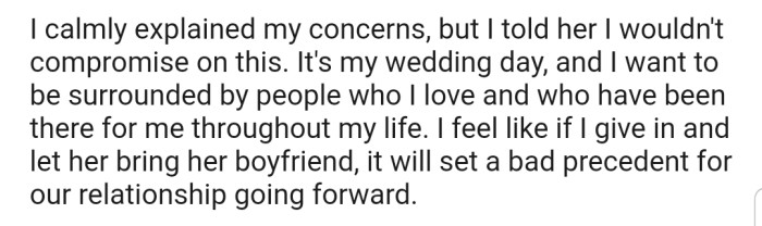 Regardless, OP Is Standing Her Ground