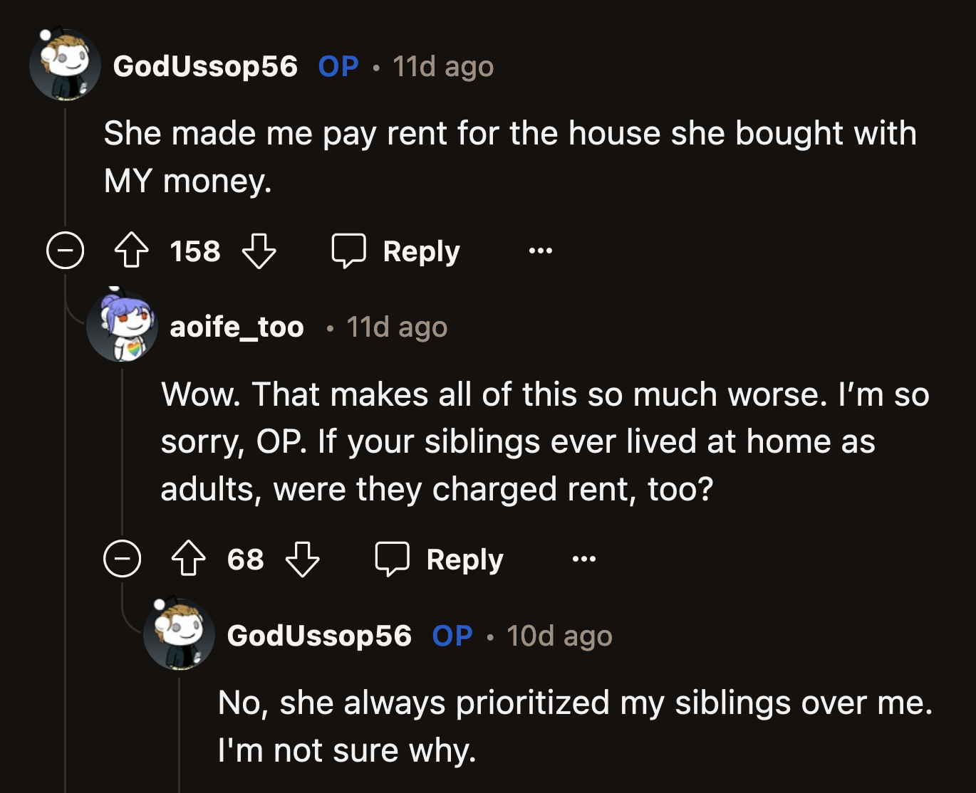 To make matters worse, he had been the only sibling charged rent to live in his parents' house—the house their inheritance paid for.