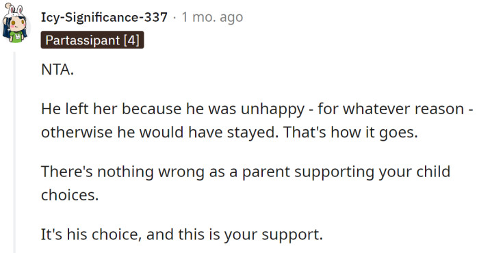 If he is unhappy, he has the right to get a divorce