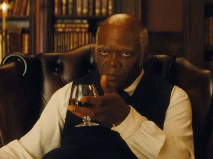 39. Samuel L. Jackson in Django Unchained. DiCaprio had a certain insane charisma in that movie, not Jackson. He perfectly portrays someone who sold out their own.