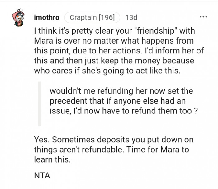 Sometimes, deposits are not refundable