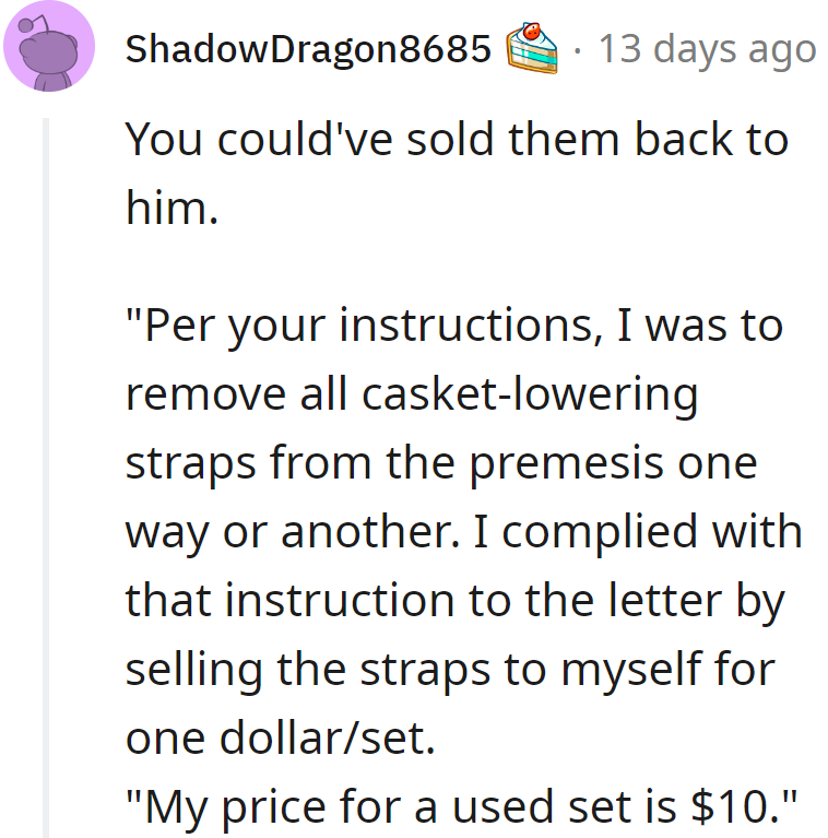 Sold 'em for a buck, now reselling at $10. Coffin capitalism at its finest!