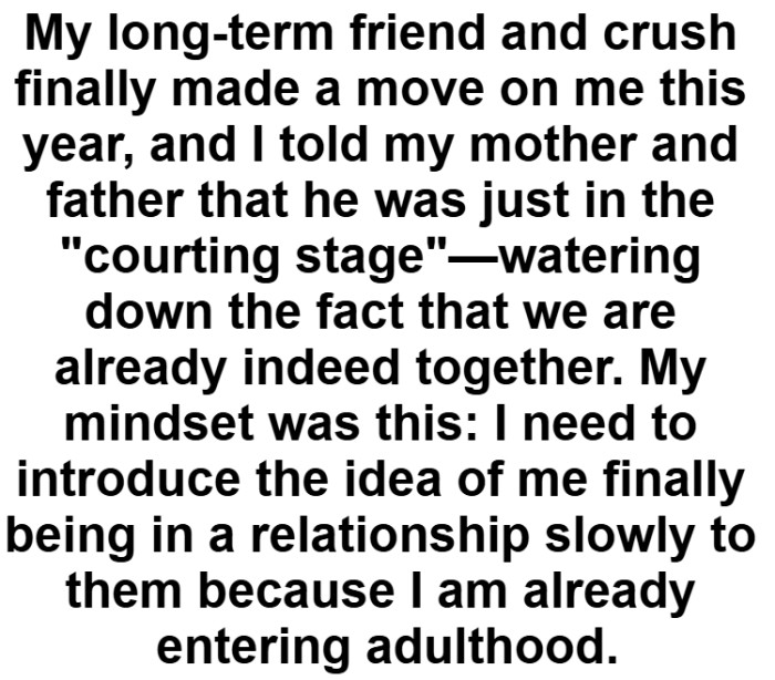 This is when she explains who she's with but that she is going to introduce them later on.