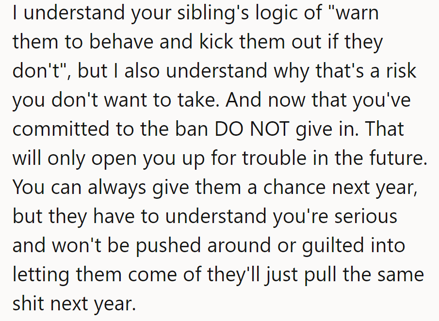 14. Warn, kick, repeat? Nah, she's opting for the ban hammer. Let's hope they get the memo this time.