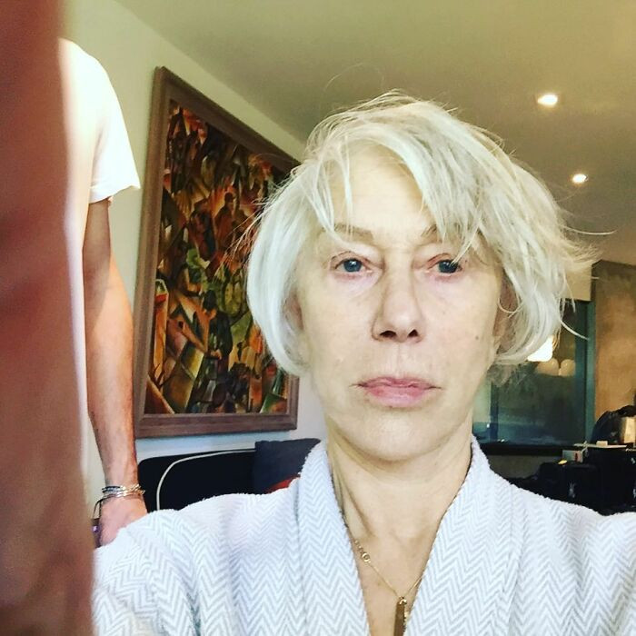 18. Helen Mirren without makeup on her face