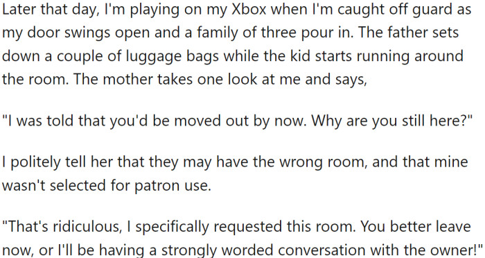 During the town's Winter and Valentine's festivals in February, OP was fortunate enough to stay in their room while others had to move. However...