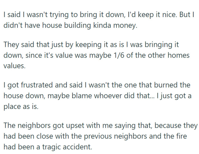 His neighbors expect him to build a house, but OP isn't prepared to invest in something he doesn't really need