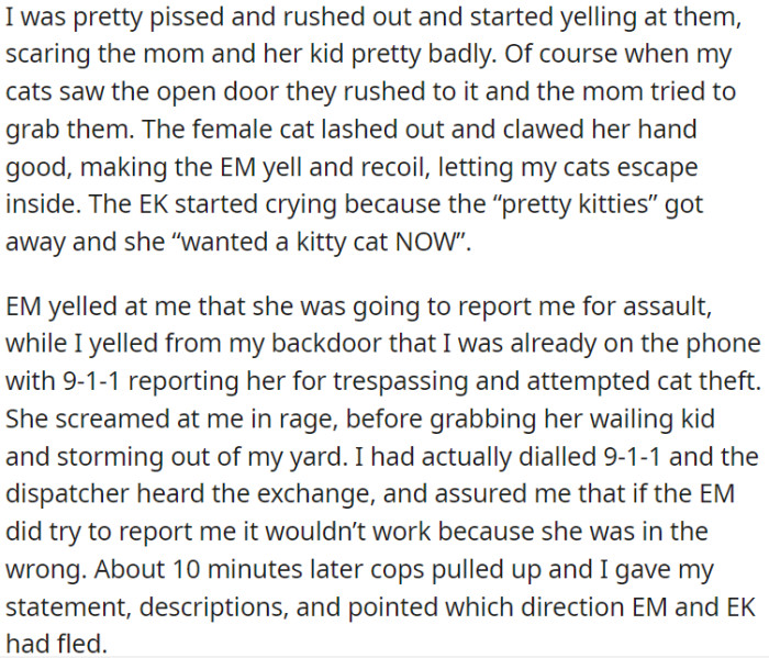 OP Yelled and Called 911 to Report Trespassing