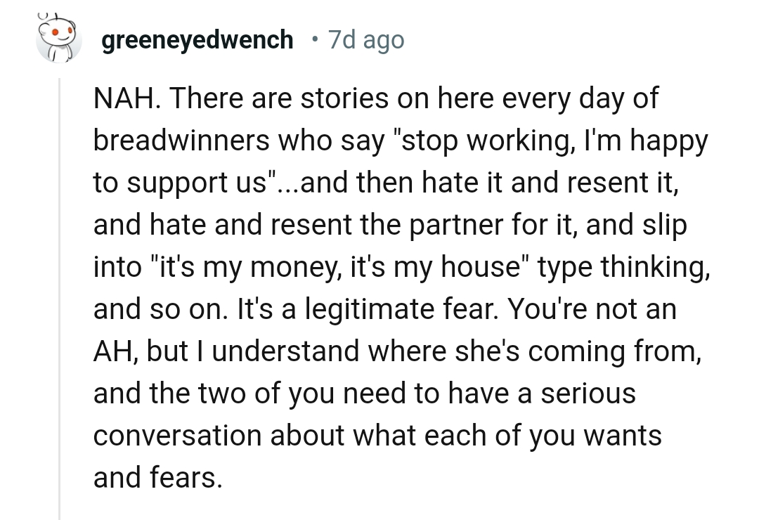 This Redditor understands where the OP's wife is coming from