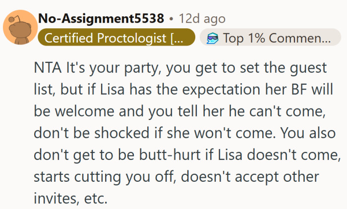 Every host has the right to set a guest list—and every guest has the right to decline the invite.