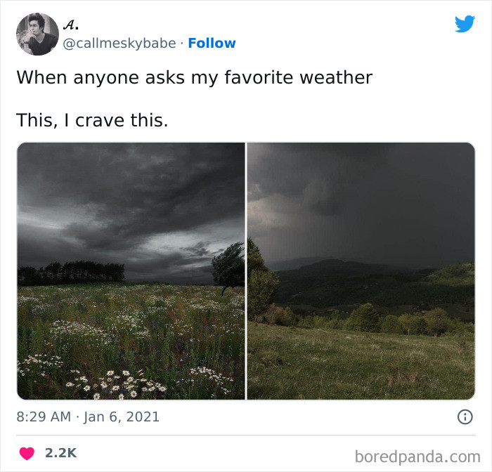 22. Do you have a favorite weather?