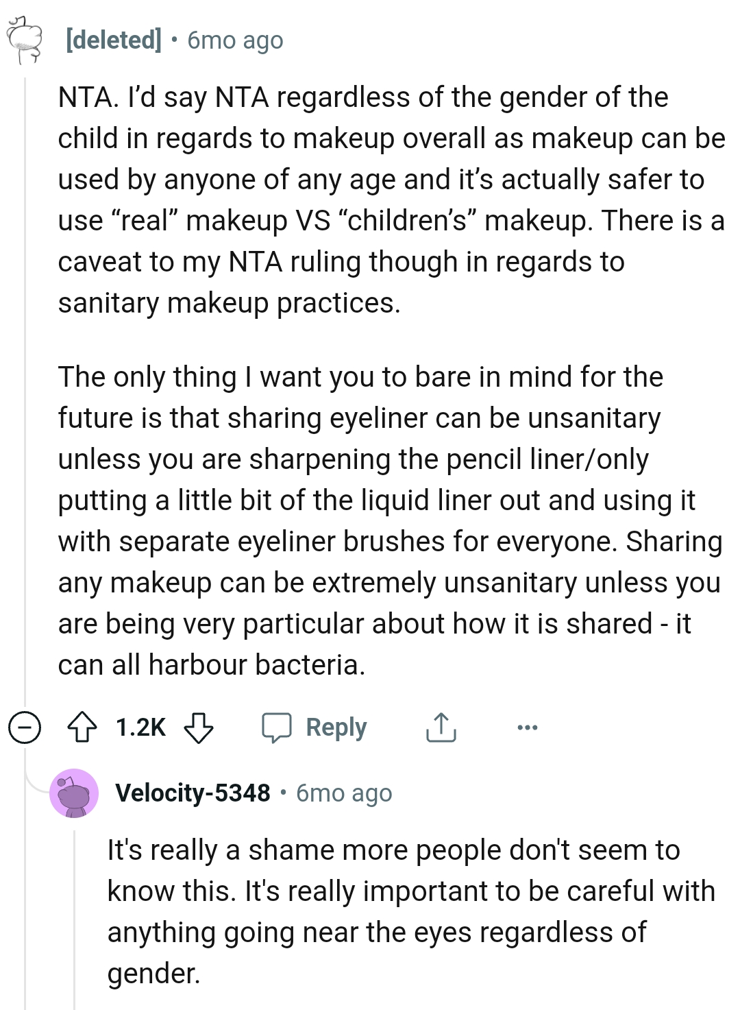 This Redditor said that sharing eyeliner can be unsanitary