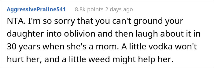 A little vodka won't hurt her